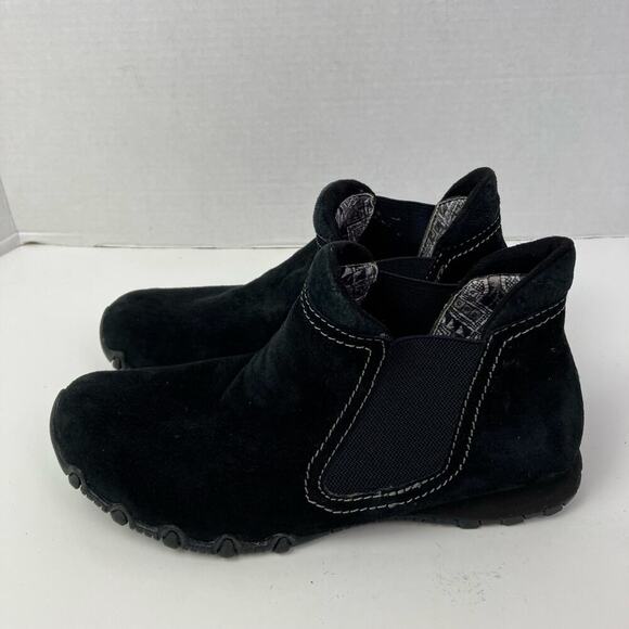 Skechers Relaxed Fit Bikers Londoner Women's Ankle Boots Black Suede Sz 8.5 - Picture 2 of 12